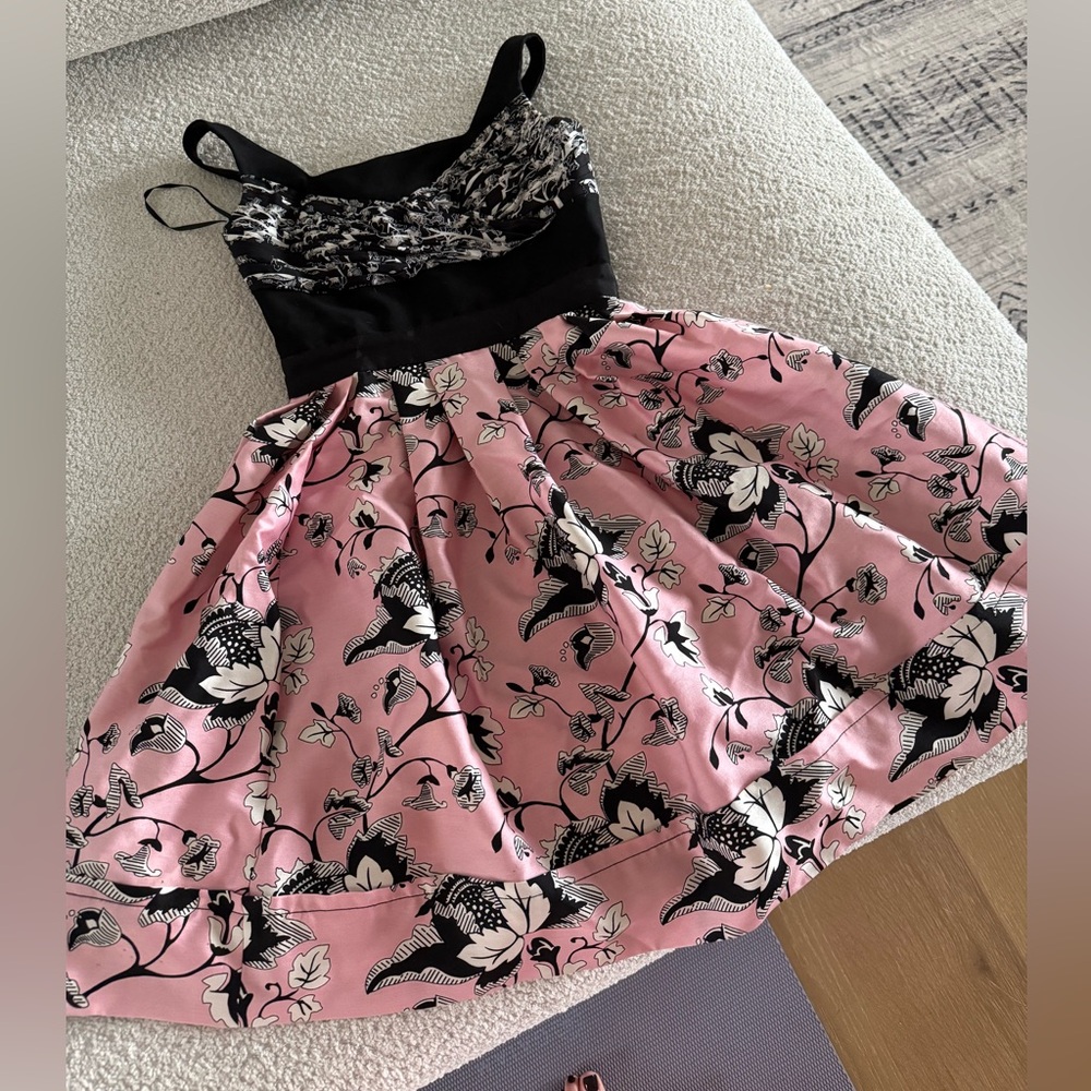 Diane Von Furstenberg Pink and Black Floral Dress